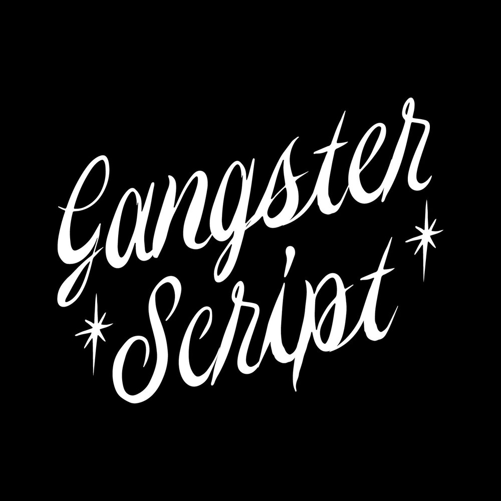 Beispiel einer Gangster Script Regular-Schriftart